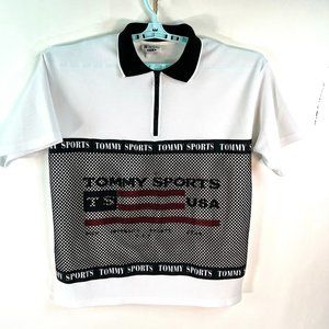 Tommy Sports Men's Mesh Polo White T-Shirt Size XL